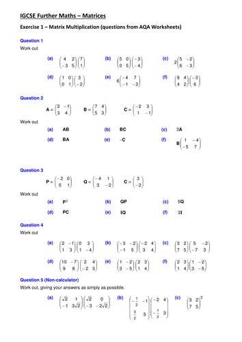 IGCSE Further Maths - Matrix Transformations by DrFrostMaths - UK