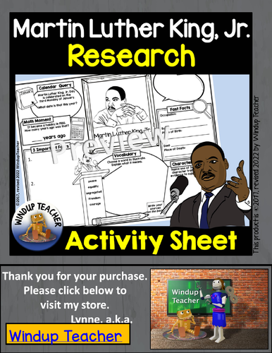 Martin Luther King Activity Sheet | Teaching Resources