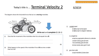 Terminal Velocity GCSE Physics | Teaching Resources