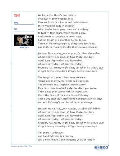 Seconds, Minutes, Days, Months, Leap Years, Decades, Centuries ...