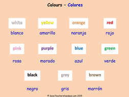 Colours in Spanish KS2 worksheets, activities and flashcards | Teaching