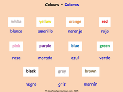 Colours in Spanish KS2 worksheets, activities and flashcards | Teaching ...