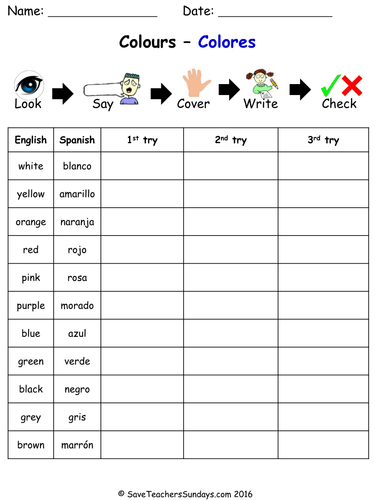 colours in spanish ks2 worksheets activities and flashcards by