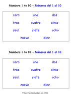 Numbers 0-10 in Spanish Worksheets, Games, Activities and Flash Cards ...