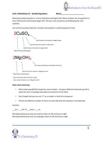AQA 9-1 GCSE chemistry - Unit 1 - Lesson 5 balancing chemical equations ...