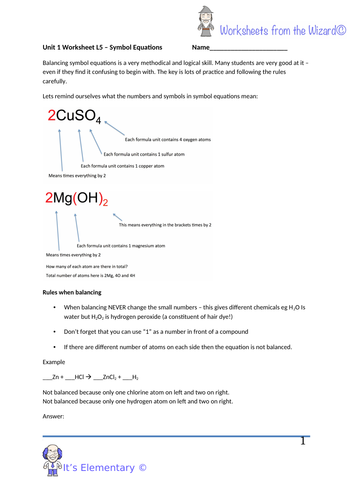 Aqa 9 1 Gcse Chemistry Unit 1 Lesson 5 Balancing Chemical Equations Half And Ionic 6181