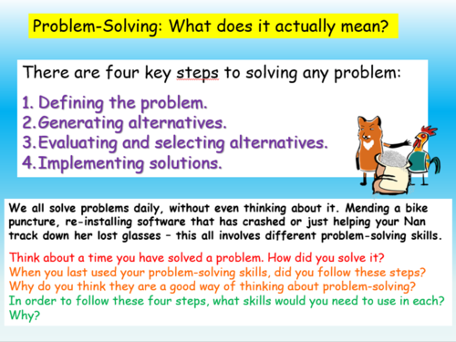 problem solving example sentence