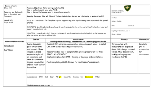 Stone Cold By Robert Swindells Novel Scheme of Work Key Stage Three ...