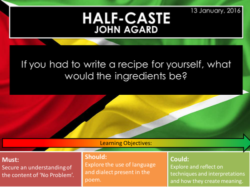 Half-Caste - John Agard (Edexcel Conflict Poetry Cluster GCSE 1-9)
