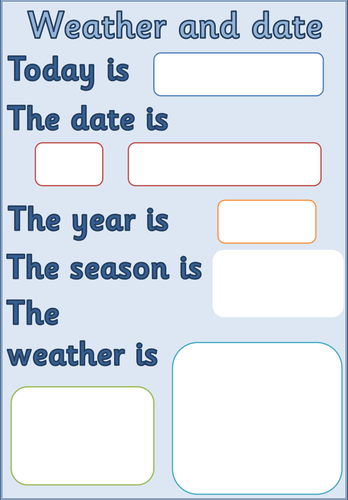 Weather chart and daily calendar for EYFS KS1 by Jacqui Bannister - UK ...