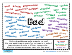 Wagoll Words Synonym Sheets Good And Bad By Benji7489 Teaching