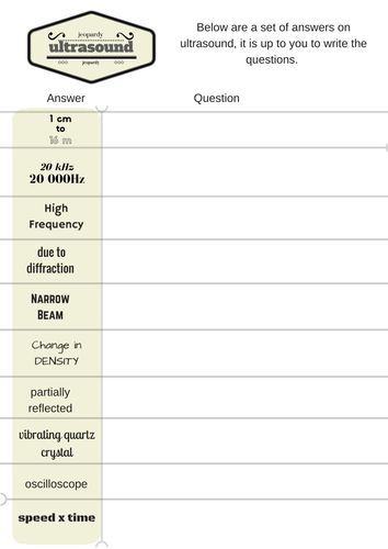 Ultrasound Jeopardy - Challenge Activity 