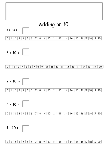 Add and Subtracting 10 - number track
