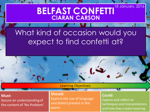 Belfast Confetti - Ciaran Carson (AQA / Edexcel Conflict Poetry Cluster GCSE 1-9)