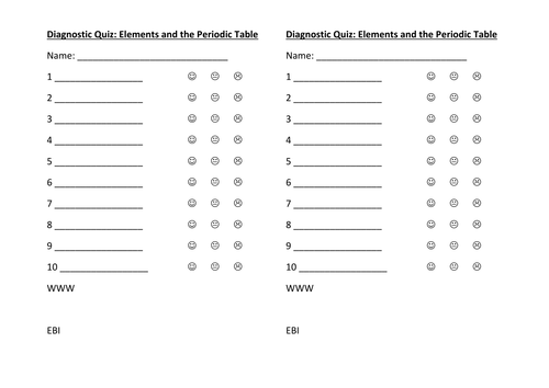 Heat transfer diagnostic quiz AfL