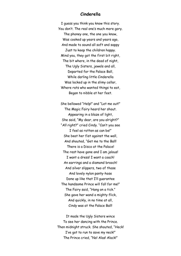 Roald Dahl Comprehension - 'Revolting Rhymes' by chloef23 - Teaching ...