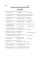 PE SWIMMING NON-PARTICIPANT WORKSHEET | Teaching Resources