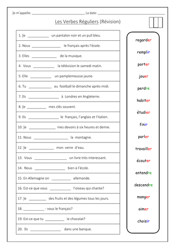 Re Verbs In French Pdf