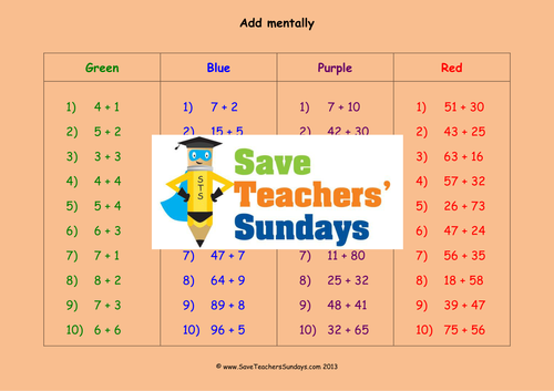 Addition KS1 Worksheets, Lesson Plans and Plenary