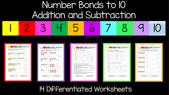 Addition and Subtraction / Number Bonds to 10 Worksheets by Krazikas