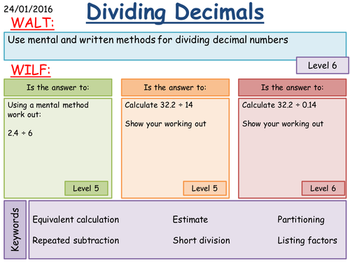 Multiplying and Dividing Decimals Resources | Tes