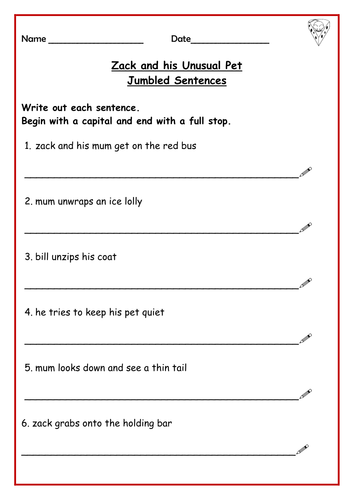 reading comprehension text sentence wordgrammar presentations