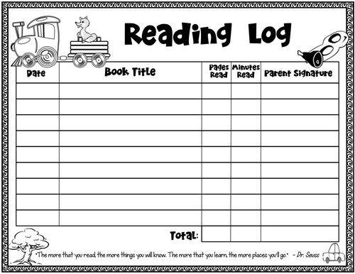Reading Log Parent Signature Reading Log Printable Da - vrogue.co