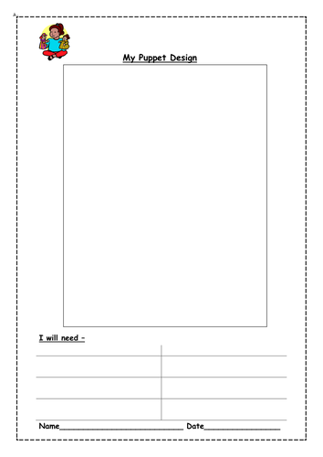 A design template for a puppet