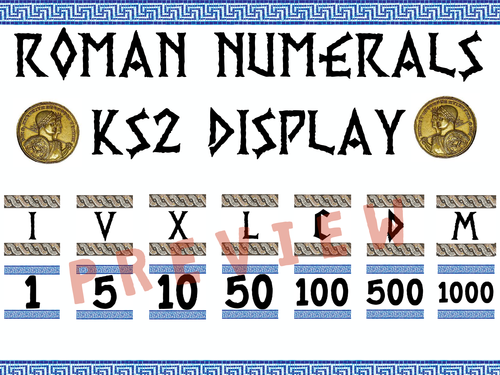 ROMAN NUMERALS DISPLAY - NEW CURRICULUM | Teaching Resources