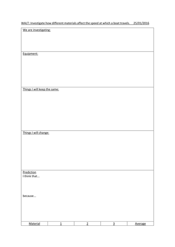 Year 6 - Forces Science Investigation - Boat Racing by emmamcneill