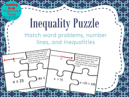 Solving One Step Inequalities Word Problem Puzzle By Randistowe