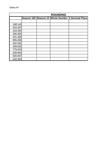 Year 6/7: Rounding - Round Me Up!