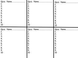 Quiz -Connections | Teaching Resources