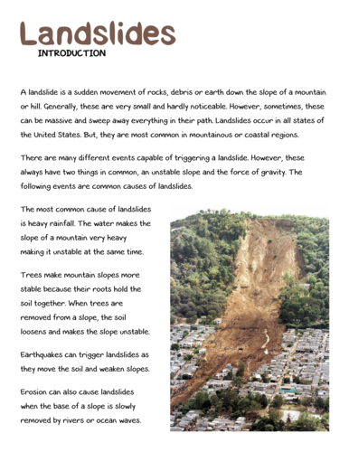 case study on landslides