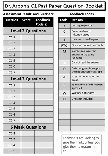 C1 Revision Question Booklet