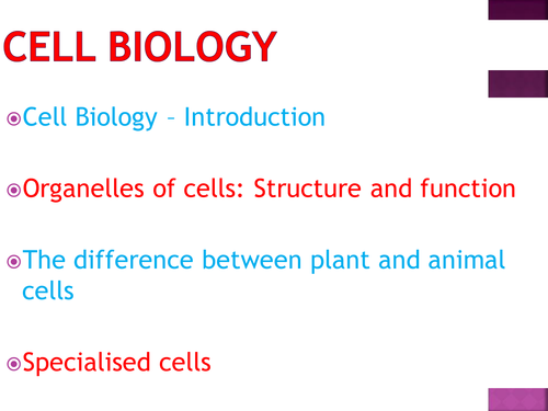 Cell Biology: Organelles and specialised cells