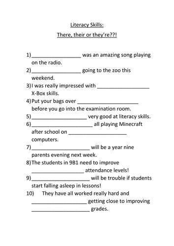 There, their, or they're | Teaching Resources