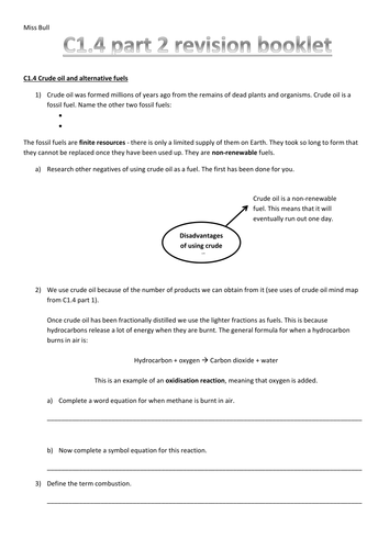 AQA complete C1 revision booklets | Teaching Resources