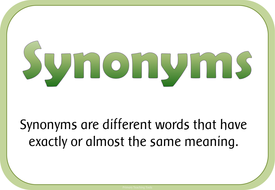 Spag Year 6 Synonyms and Antonyms posters and headings pack | Teaching ...