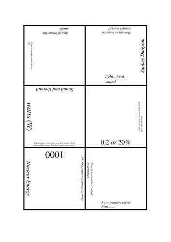 Energy and Efficiency Revision Puzzle