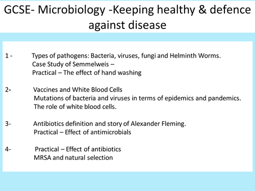 GCSE Microbiology: PowerPoint Presentation with activities