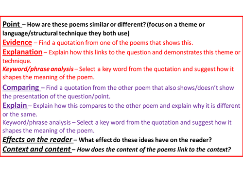 how to write a gcse english literature poetry essay