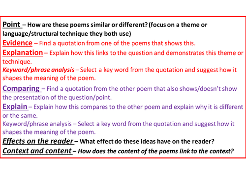 thesis for comparing two poems