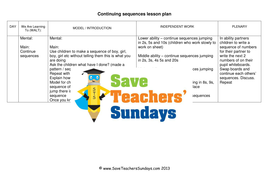 Number Sequences KS1 Worksheets, Lesson Plans and Model | Teaching
