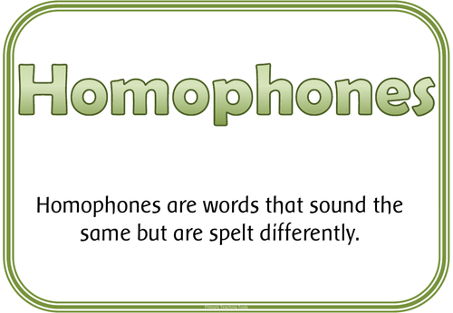 KS2 HOMOPHONES posters / flashcards | Teaching Resources