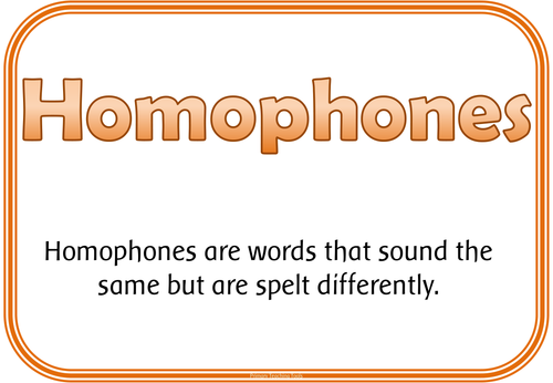 KS2 HOMOPHONES posters / flashcards by highwaystar - Teaching Resources ...