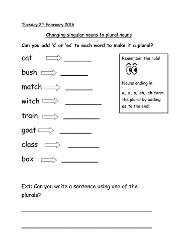 changing singular nouns to plural adding s es ies by caroob15