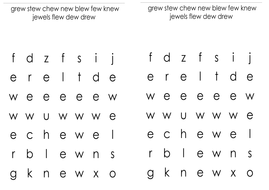 'Ew' Sounds Wordsearch Phonics | Teaching Resources
