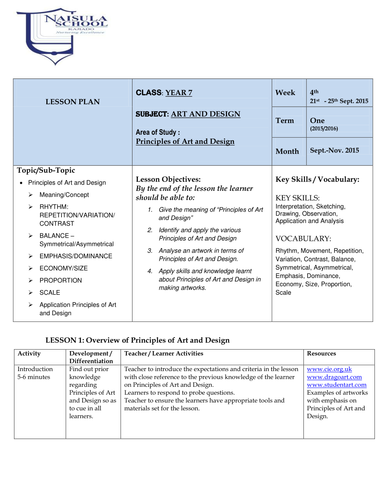 Year 7 Art and Design Sample Lesson Plans | Teaching Resources