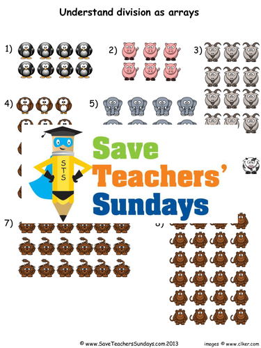 division arrays ks1 worksheets lesson plans and model by